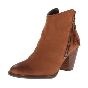 Steve Madden Brown Leather Block Heeled Ankle Booties